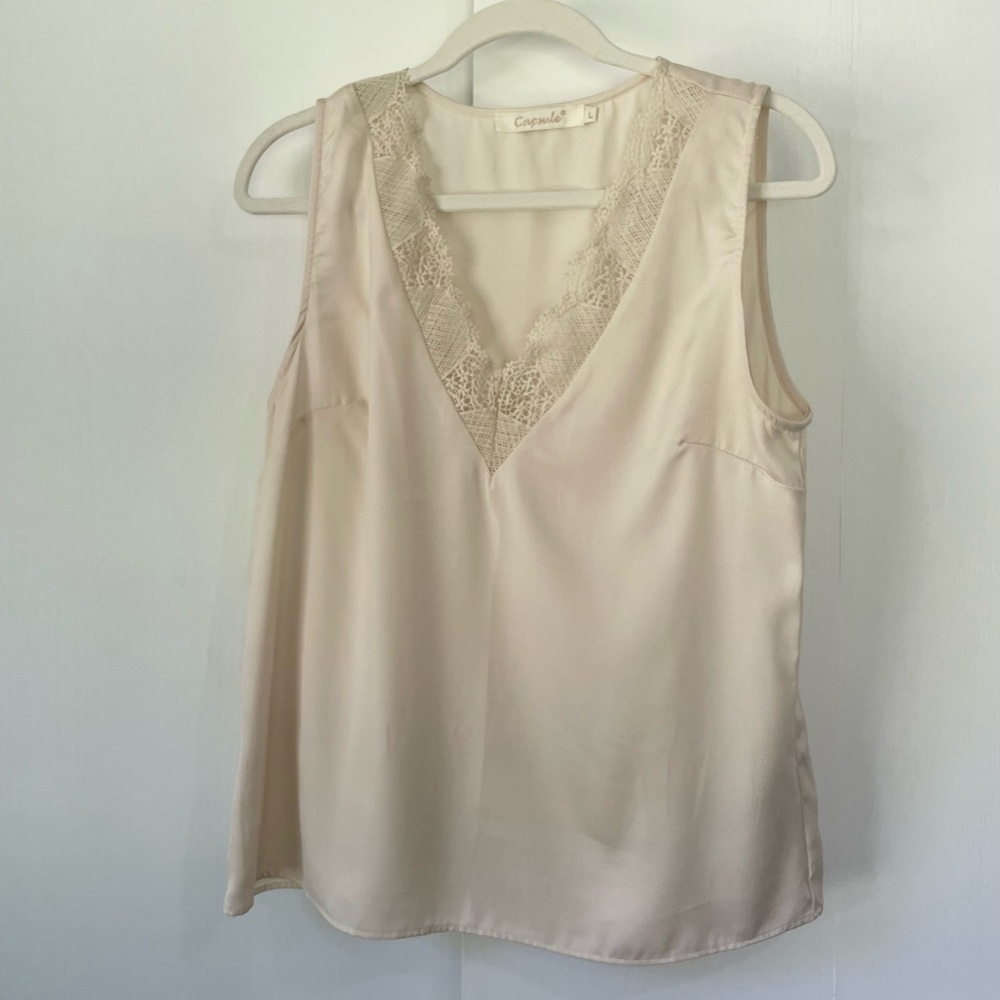 Capsule Cream Silk Tank